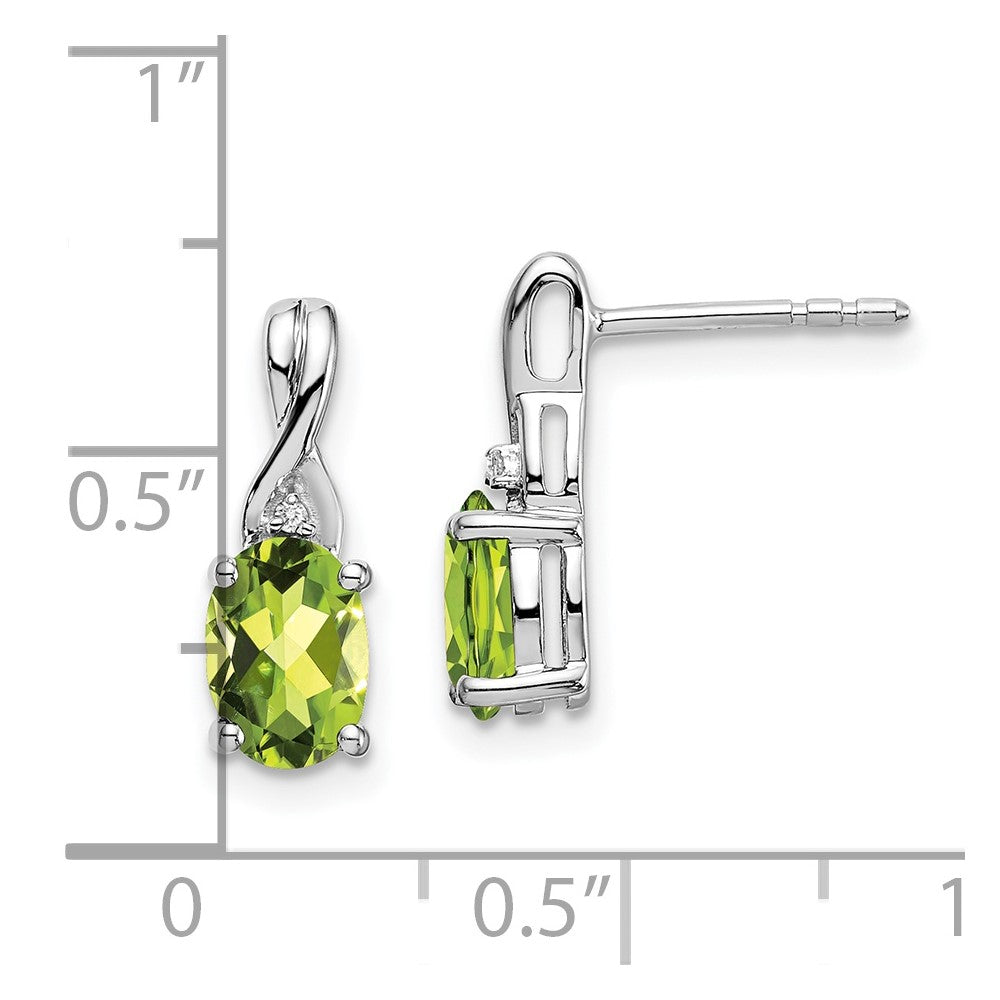 Shop Stylish 14K White Gold Oval Peridot & Diamond Drop Earrings - Luxury Design