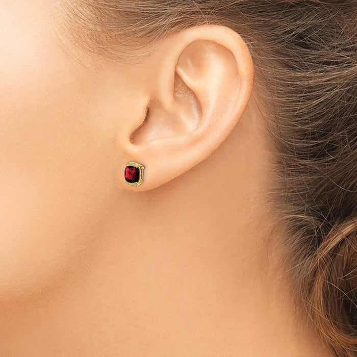 Buy Exclusive 14K Gold Garnet Stud Earrings - Stylish & Affordable Luxury-3