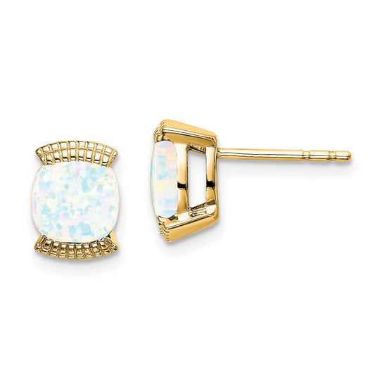Shop Exclusive 14K Gold Opal Stud Earrings | Stylish .85mm Luxury Design
