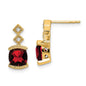 High-Quality 14K Gold Garnet & Diamond Earrings - Stylish Luxury at Great Prices-1