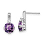 Exclusive 10K White Gold Cushion-Cut Amethyst & Diamond Earrings - Stylish Luxury-1