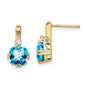 Buy Stylish 10K Blue Topaz & Diamond Cushion Cut Earrings - Affordable Luxury-2