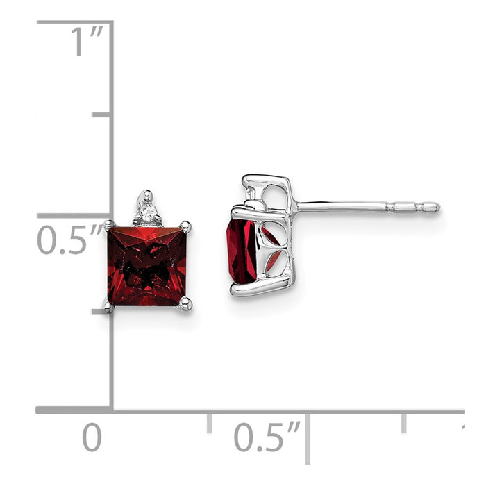 Exclusive 14K White Gold Garnet & Diamond Earrings | Stylish & Affordable Design-4