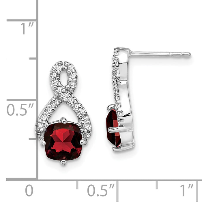 Buy Exclusive 14K White Gold Garnet & Diamond Drop Earrings - Stylish Value-4
