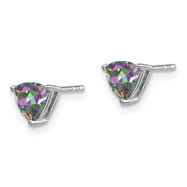 14K White Gold Mystic Fire Topaz Earrings