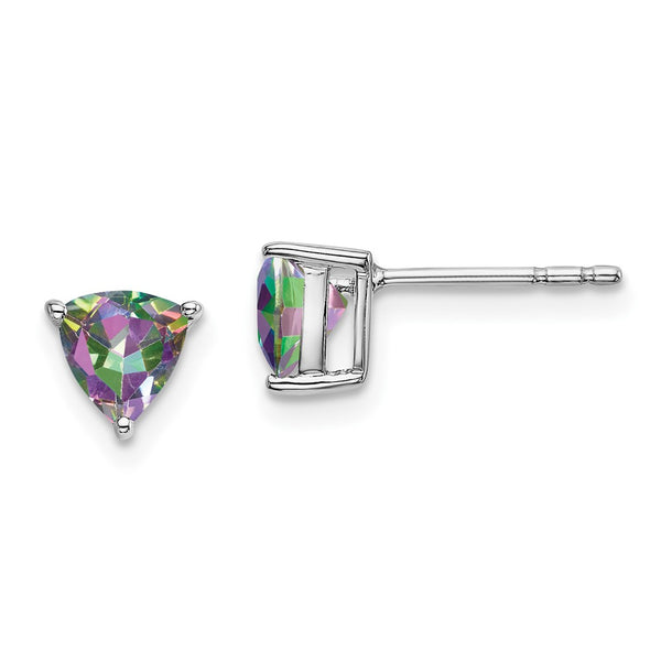 14K White Gold Mystic Fire Topaz Earrings