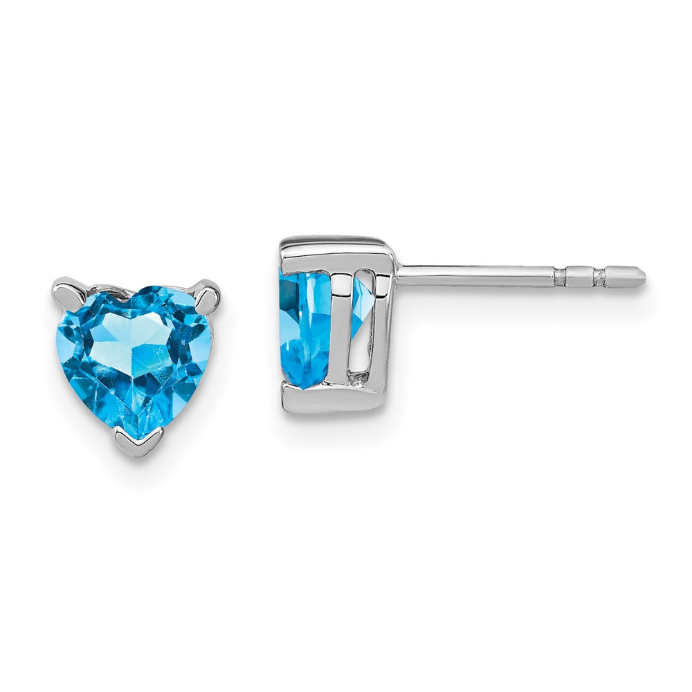 Shop Exclusive 14K White Gold Heart-Shaped Blue Topaz Earrings - Stylish Value!