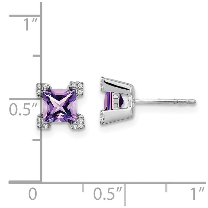 Buy Exclusive 14K White Gold Amethyst & Diamond Earrings - Stylish & Affordable-4