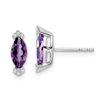 Buy Exclusive 14K White Gold Amethyst & Diamond Earrings - Stylish Design, Value!