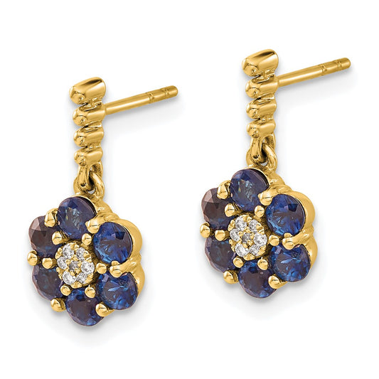 Shop Exclusive 14K Gold Sapphire & Diamond Earrings - Stylish Luxury Value