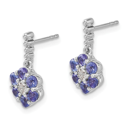 Buy Exclusive 14K White Gold Tanzanite & Diamond Earrings - Stylish Luxury