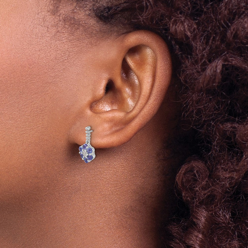Buy Exclusive 14K White Gold Tanzanite & Diamond Earrings - Stylish Luxury