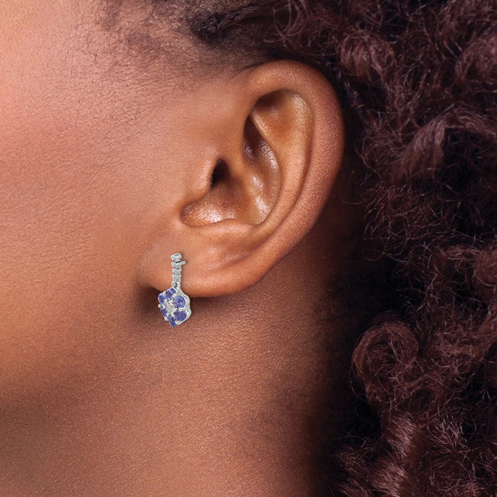 Buy Exclusive 14K White Gold Tanzanite & Diamond Earrings - Stylish Luxury-3