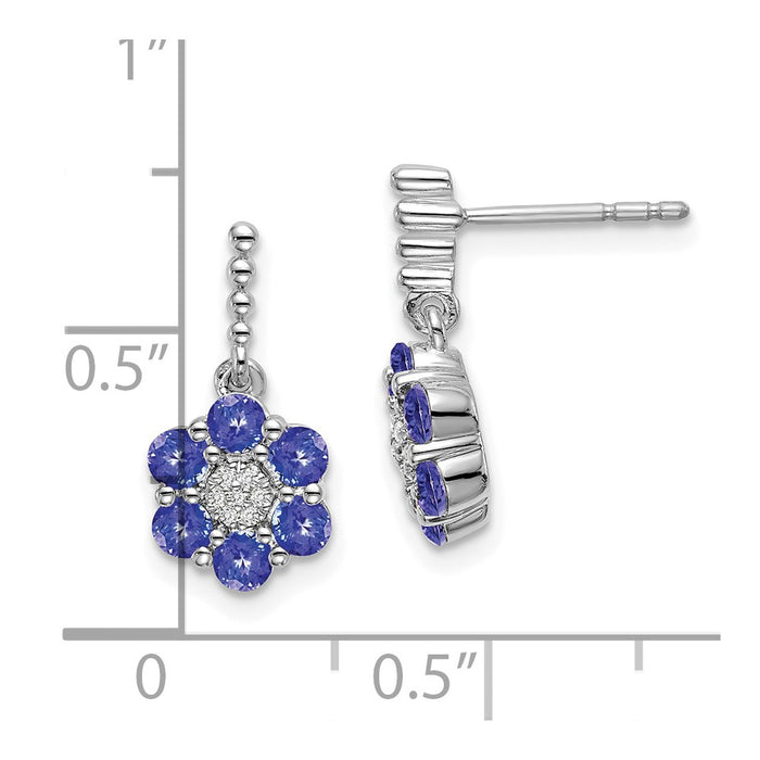 Buy Exclusive 14K White Gold Tanzanite & Diamond Earrings - Stylish Luxury-4
