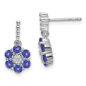 Buy Exclusive 14K White Gold Tanzanite & Diamond Earrings - Stylish Luxury