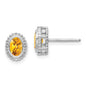 Buy Stylish 14K White Gold Oval Citrine Stud Earrings - Affordable Luxury-1