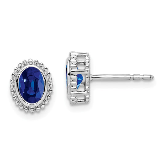 Shop Stylish 14K White Gold Oval Sapphire Stud Earrings - Affordable Luxury!