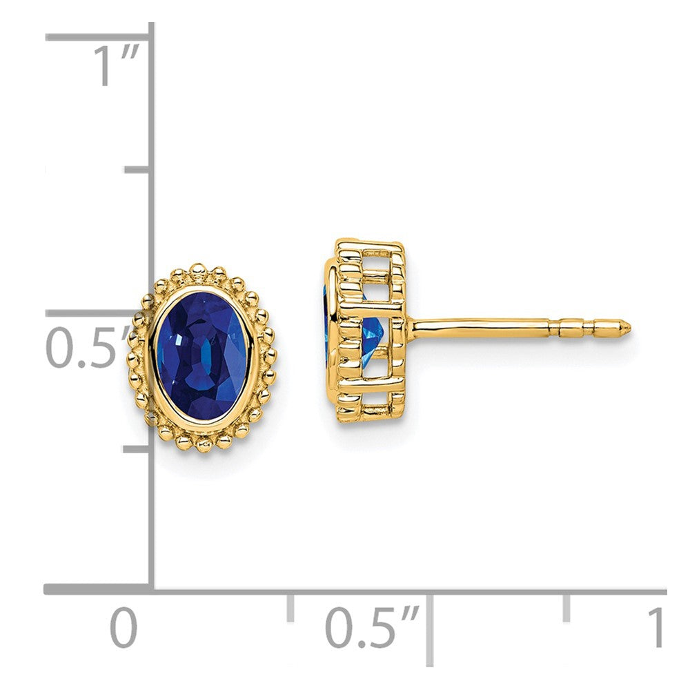Shop Stylish 14K Gold Oval Sapphire Stud Earrings - Luxury & Quality Guaranteed