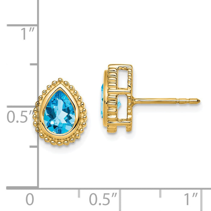 Shop Stylish 14K Gold Blue Topaz Stud Earrings | Affordable Luxury Design-4