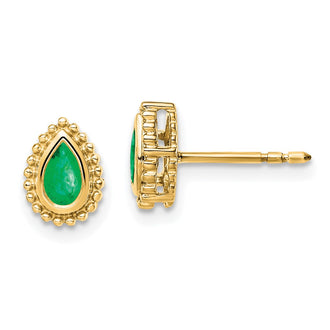 Shop Stylish 14K Gold Emerald Pear-Shaped Stud Earrings - Luxury Value