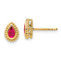 Buy Exclusive 14K Gold Ruby Pear-Shaped Stud Earrings - Stylish & Affordable!-1