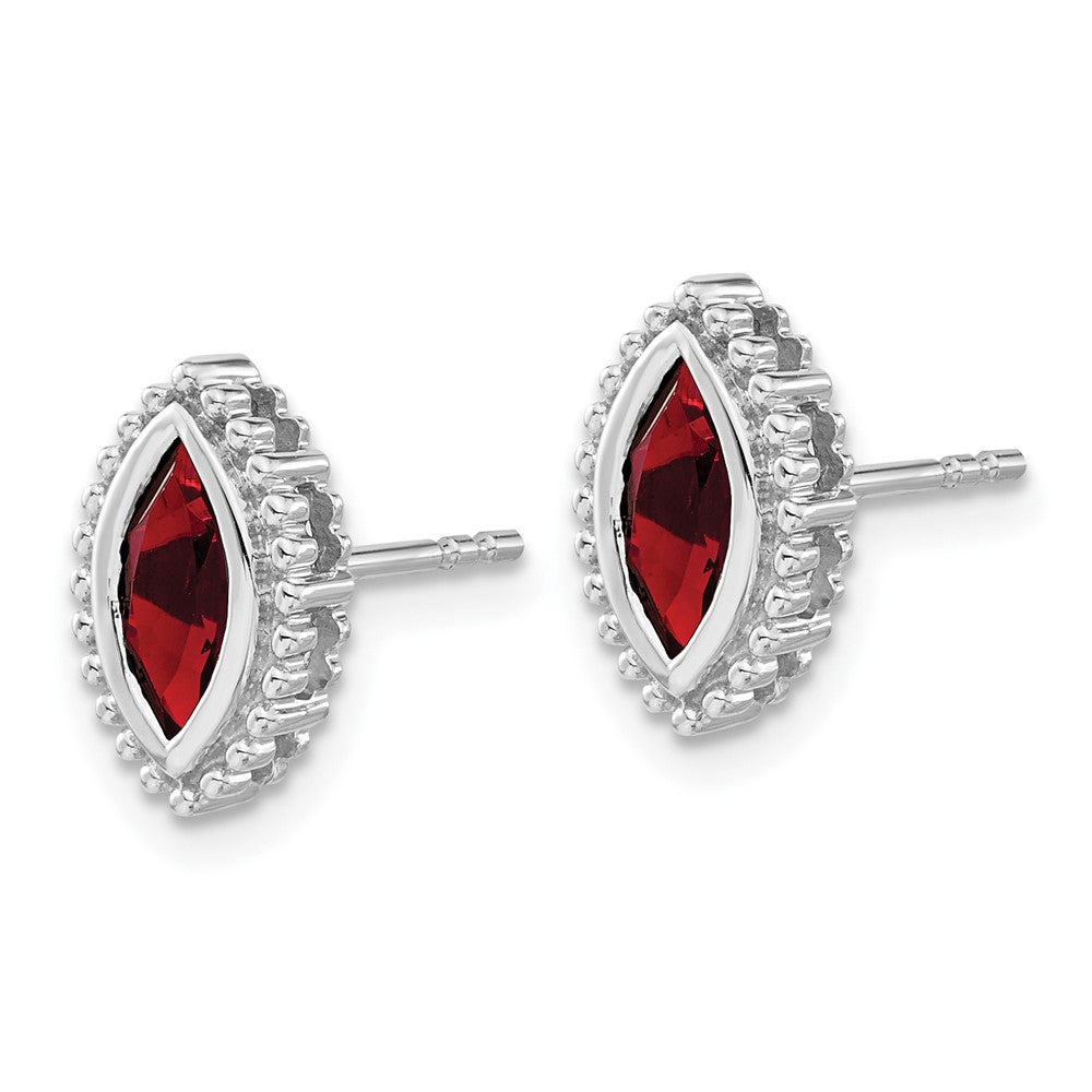 Shop Stylish 14K White Gold Garnet Stud Earrings, Marquise Shape, Luxury Value