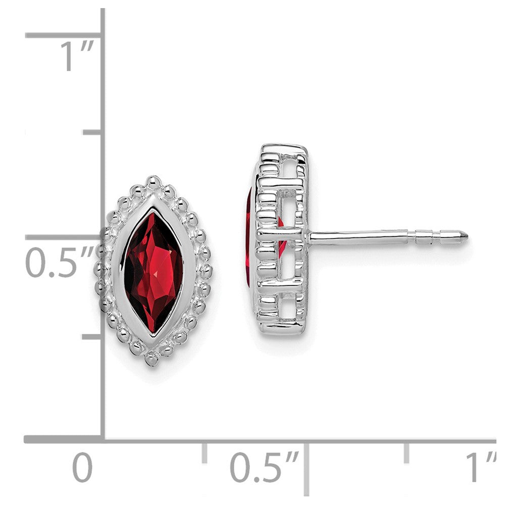 Shop Stylish 14K White Gold Garnet Stud Earrings, Marquise Shape, Luxury Value