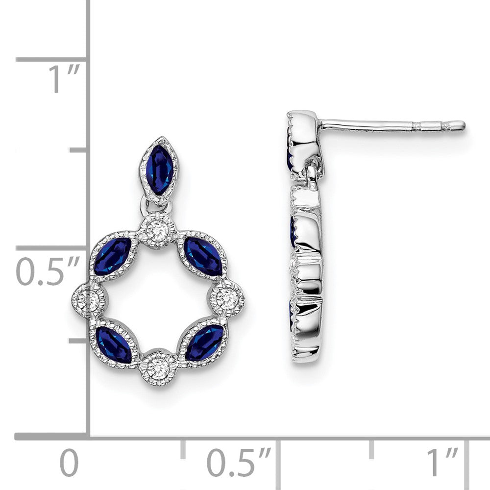 Shop Exclusive 14K White Gold Sapphire & Diamond Drop Earrings - Luxury Value