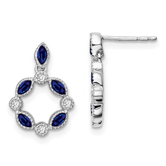 Shop Exclusive 14K White Gold Sapphire & Diamond Drop Earrings - Luxury Value