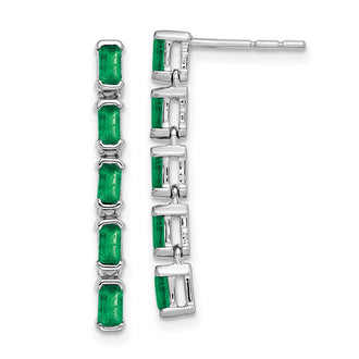 Buy Stylish 14K White Gold Emerald Five-Stone Drop Earrings | Luxury Value