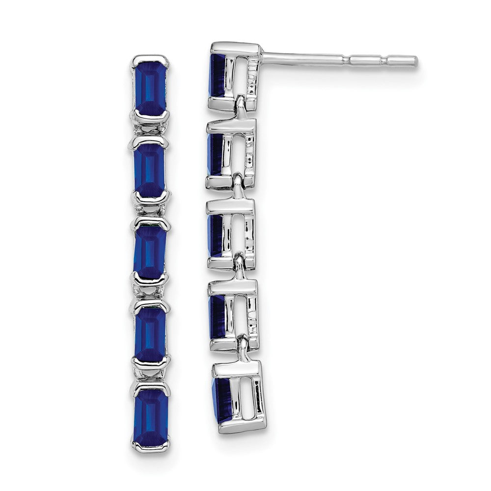 Exclusive 14K White Gold Five-Stone Sapphire Dangle Earrings - Stylish Luxury