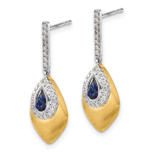 Shop Exclusive 14K Two-Tone Sapphire & Diamond Drop Earrings | Luxury Style