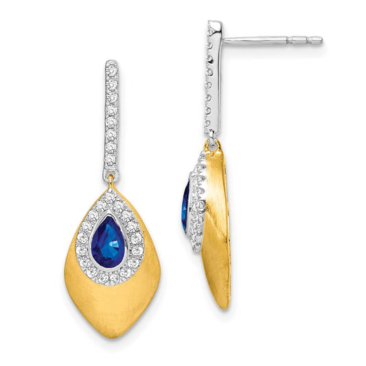 Shop Exclusive 14K Two-Tone Sapphire & Diamond Drop Earrings | Luxury Style