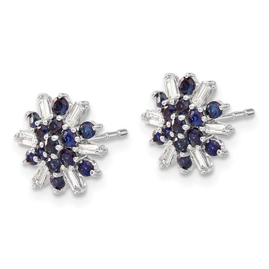 Exclusive 14K White Gold Sapphire & Diamond Earrings - Stylish Luxury Value