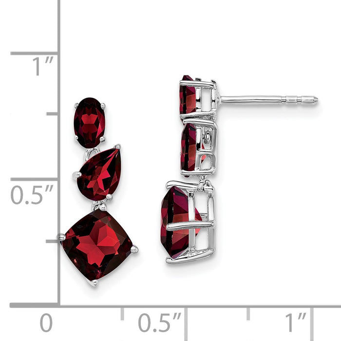 Exclusive 14K White Gold Garnet Drop Earrings - Stylish & Affordable Luxury-4