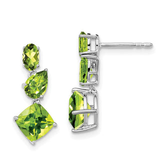 High-Quality 14K White Gold Peridot Drop Earrings | Stylish & Affordable Value