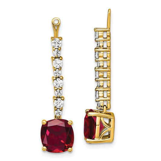Shop 14K 5/8 Carat Lab-Grown Diamond Earring Jackets with Stylish Ruby Accents