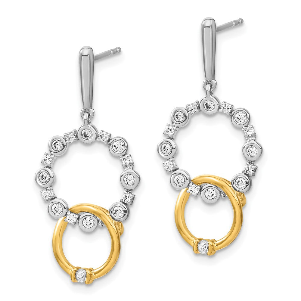 Buy Stylish 14K Two-Tone 3/8 Carat Lab-Grown Diamond Dangle Earrings
