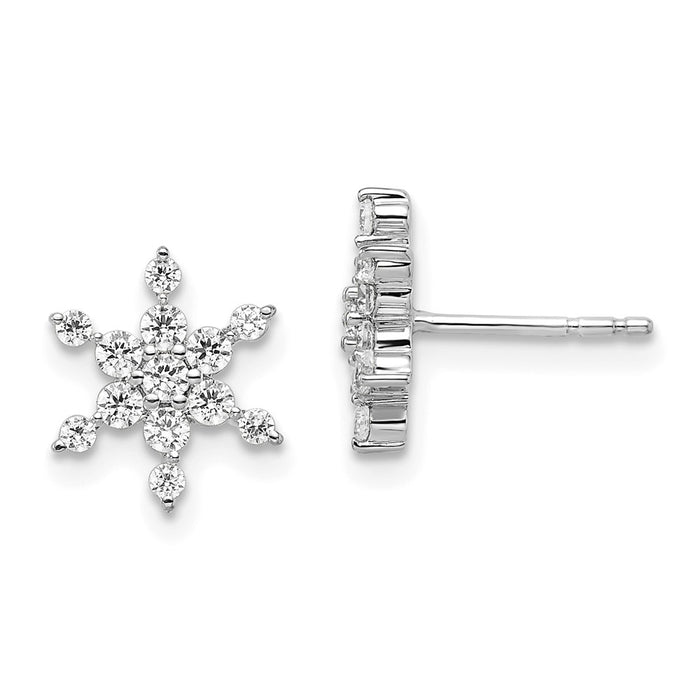 Buy Exclusive 14K White Gold Star Post Earrings - 1/2 Carat Lab-Grown Diamond, Luxury Quality-1