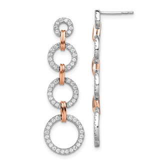 Shop Stylish 14K Two-Tone Gold Dangle Earrings with 5/8 Carat Lab-Grown Diamonds