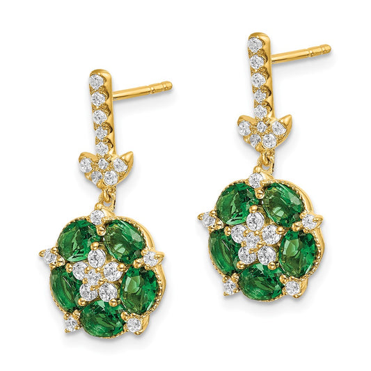 Buy Exclusive 14K Gold Dangle Earrings with 3/8 Carat Lab-Grown Diamond & Emerald