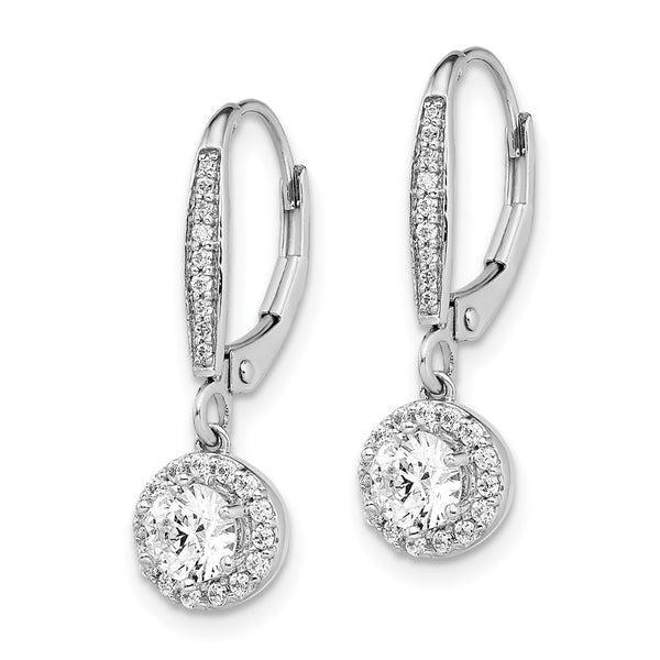 14K White Gold 1 Carat Lab-Grown Diamond Halo Earrings Now