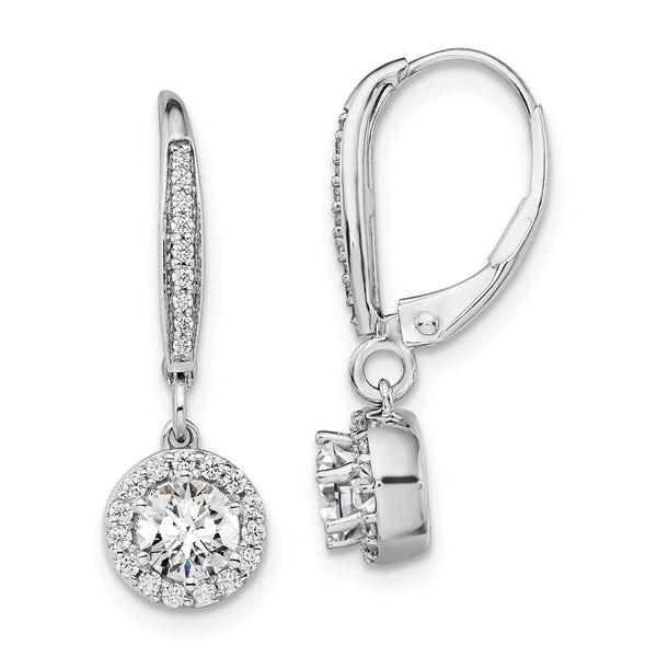 14K White Gold 1 Carat Lab-Grown Diamond Halo Earrings Now