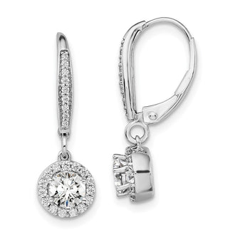 Shop Stylish 14K White Gold 1 Carat Lab-Grown Diamond Halo Earrings Now!