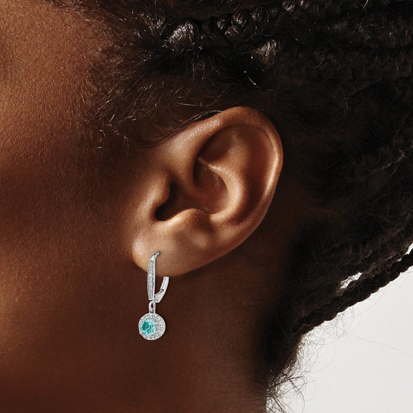 14K White Gold Leverback Earrings with 1/4 Carat Lab-Grown Diamonds