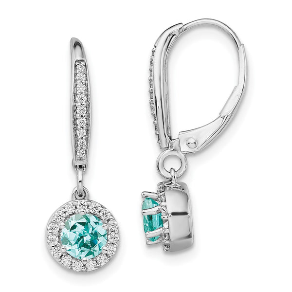 14K White Gold Leverback Earrings with 1/4 Carat Lab-Grown Diamonds