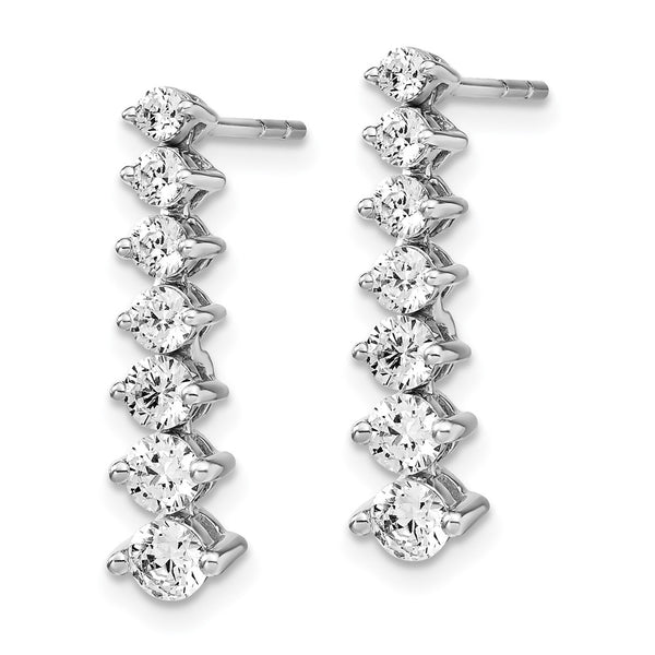 14K White Gold 1.5 Carat Lab-Grown Diamond Drop Earrings