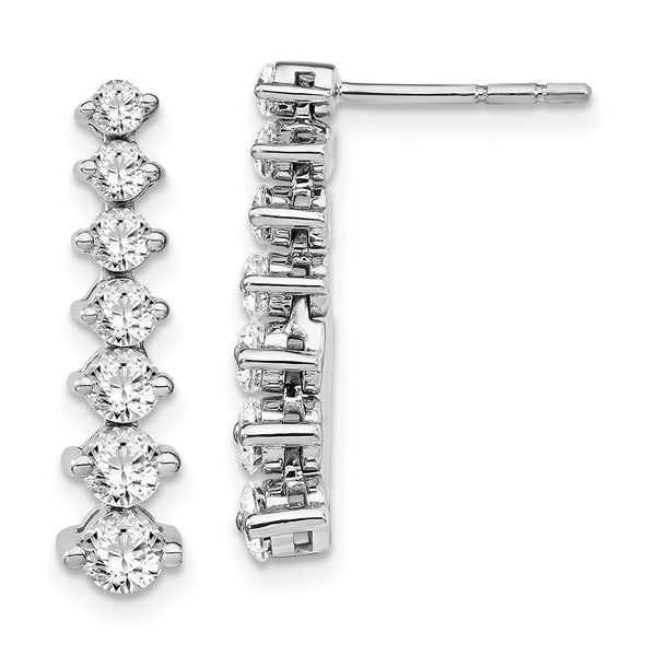 14K White Gold 1.5 Carat Lab-Grown Diamond Drop Earrings