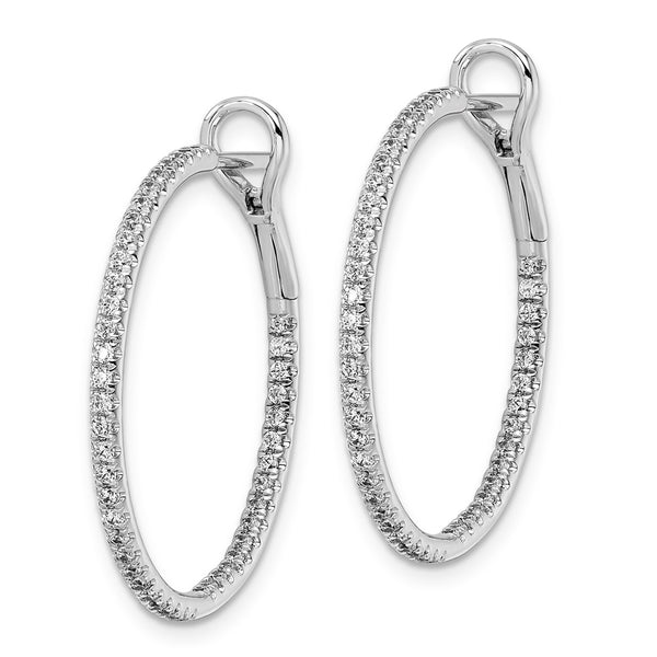 14K White Gold 3/4 Carat Lab-Grown Diamond Hoop Earrings - Style GR1-1016945