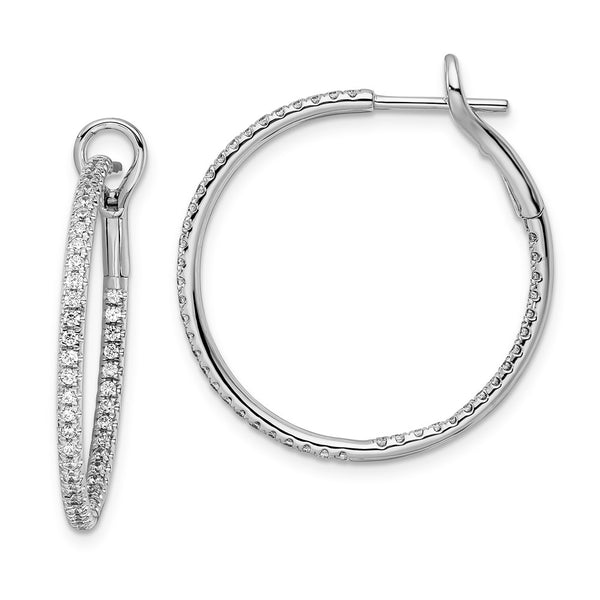 14K White Gold 3/4 Carat Lab-Grown Diamond Hoop Earrings - Style GR1-1016945